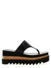 Stella Mccartney Black Thong Sandals With Sneak-elyse Platform