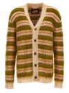 Marni Brushed Cardigan In Striped Mohair