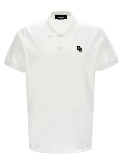Dsquared2 Logo-embroidered Polo Shirt In White