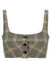 Marni Cropped Check Print Top With Button Closure