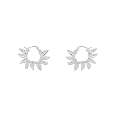 Anna + Nina Sunflower Petals Hoop Earrings In Metallic