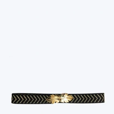 Omi Touch Rama Belt With Smooth Zig Zag In Black