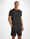 Derek Rose Men's Shorts Harris Lyocell Cotton Black In Black
