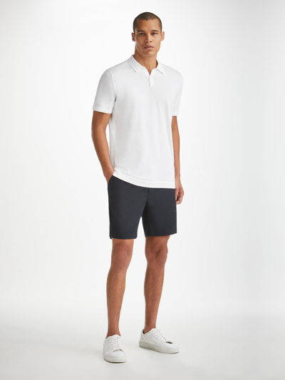 Derek Rose Men's Shorts Harris Lyocell Cotton Navy