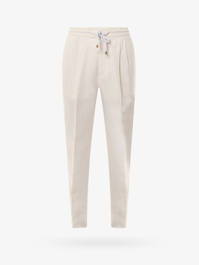 Brunello Cucinelli Lightweight Fabric Trouser In White