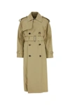 BURBERRY BURBERRY WOMAN BEIGE COTTON TRENCH COAT
