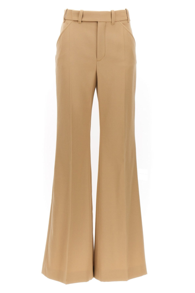 Chloé Cavalry Wool Flared Trousers In Cream