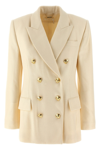 Chloé Double-breasted Blazer With Gold-tone Buttons In White