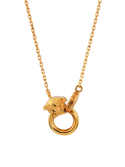 Versace Women's Goldtone Ring Pendant Necklace In Yellow Gold