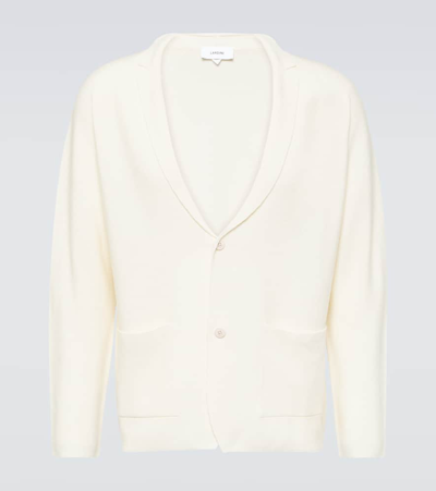Lardini Wool, Silk, And Cashmere Cardigan In Off-white