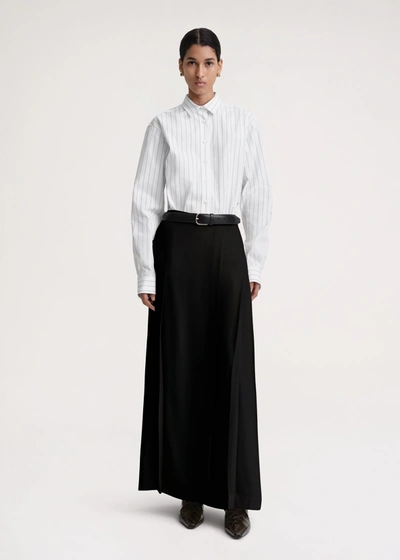 Totême Long Black Wrap Skirt In Viscose Woman