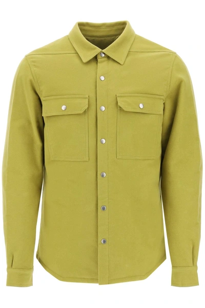 Rick Owens Luxor Padded Overshirt In Green