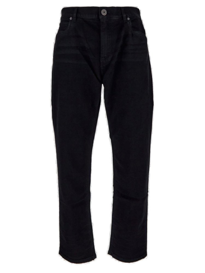 Balmain Logo Embroidered Denim Jeans In Black