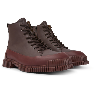 Camper Ankle Boots For Men In Brown,burgundy