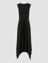 Joseph Dera Asymmetric-hem Midi Dress In Black