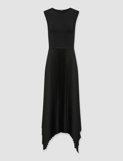 Joseph Dera Asymmetric-hem Midi Dress In Black