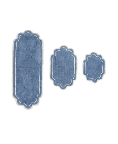 Home Weavers Allure Bathroom Rugs 3 Piece Set In Blue