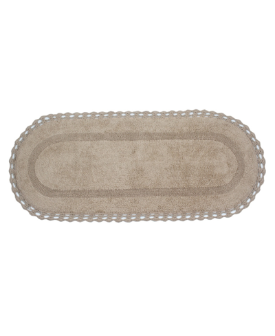 HOME WEAVERS HAMPTON CROCHET REVERSIBLE BATH RUG, 21" X 54"