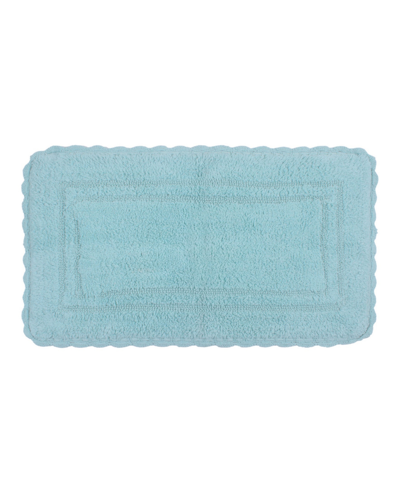 Home Weavers Casual Elegance Reversible Bath Rug, 21" X 34" In Aqua