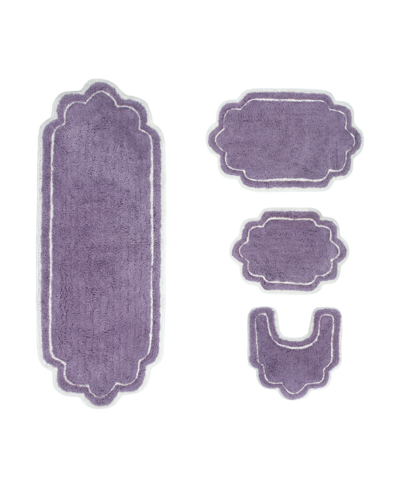 Home Weavers Allure Bathroom Rugs 4 Piece Set In Purple