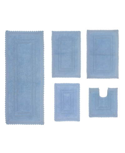 Home Weavers Opulent Reversible 5-pc. Bathmat Set In Blue