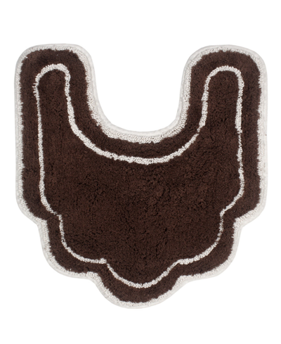 Home Weavers Allure Bathroom U-shape Contour Toilet Rug, 20" X 20" In Brown