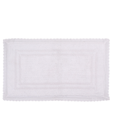 Home Weavers Opulent Reversible Bath Rug, 24" X 40" In White