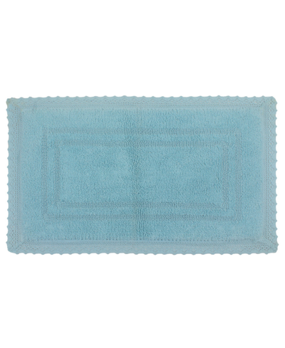 Home Weavers Opulent Reversible Bath Rug, 21" X 34" In Aqua