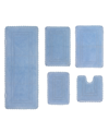 Home Weavers Casual Elegance Reversible 5-pc. Bathmat Set In Blue