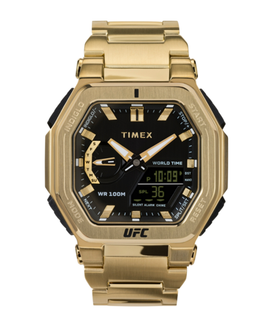 Timex Ufc Men's Colossus Analog-digital Gold-tone Stainless Steel Watch, 45mm