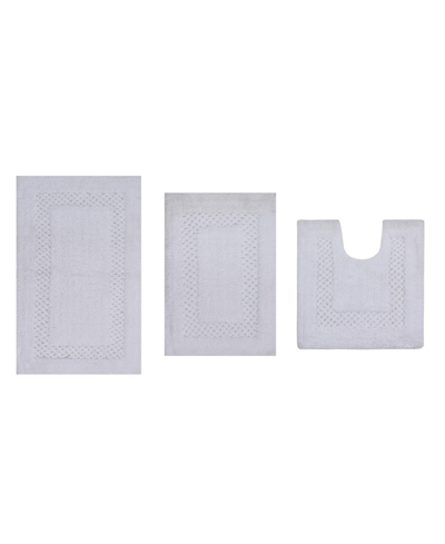 Home Weavers Classy Bathmat Rugs 3 Piece Set In White