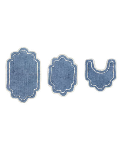 Home Weavers Allure Bathroom Rugs 3 Piece Set In Blue