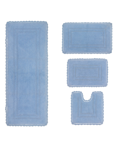 Home Weavers Casual Elegance Reversible 4-pc. Bathmat Set In Blue