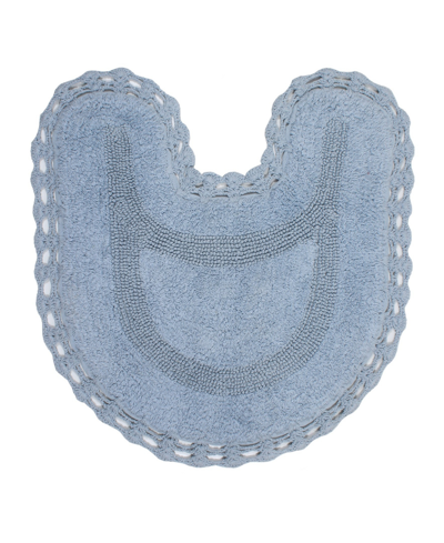 Home Weavers Hampton Crochet Reversible Bath Rug, 20" X 20" In Blue