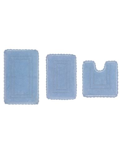 Home Weavers Casual Elegance Reversible 3-pc. Bathmat Set In Blue