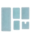 Home Weavers Casual Elegance Reversible 5-pc. Bathmat Set In Aqua