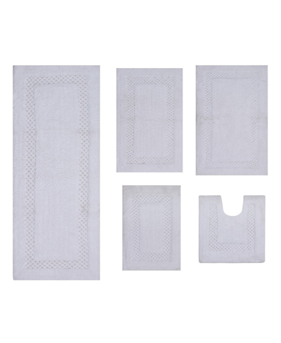 Home Weavers Classy Bathmat Rugs 5 Piece Set In White