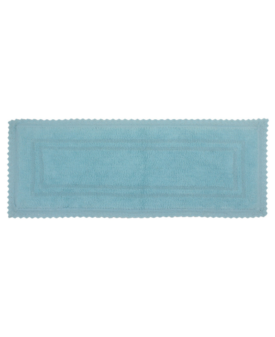 Home Weavers Opulent Reversible Bath Rug, 21" X 54" In Aqua