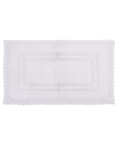 Home Weavers Opulent Reversible Bath Rug, 21" X 34" In White