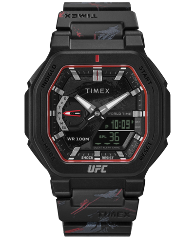 Timex Ufc Men's Colossus Analog-digital Black Polyurethane Watch, 45mm