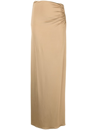 Magda Butrym Cut-out-detail Maxi Skirt In Beige