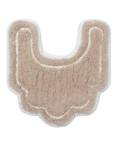 Home Weavers Allure Bathroom U-shape Contour Toilet Rug, 20" X 20" In Linen