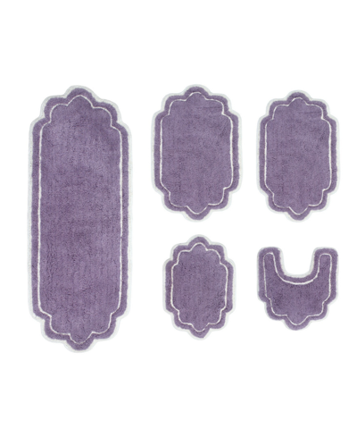 Home Weavers Allure Bathroom Rugs 5 Piece Set In Purple