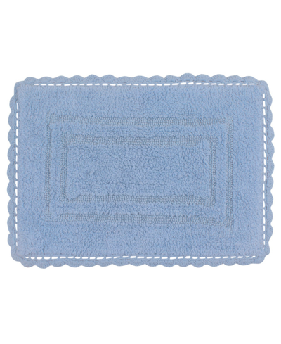 Home Weavers Casual Elegance Reversible Bath Rug, 17" X 24" In Blue