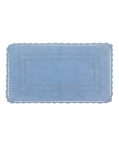 Home Weavers Casual Elegance Reversible Bath Rug, 21" X 34" In Blue