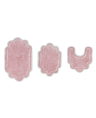 Home Weavers Allure Bathroom Rugs 3 Piece Set In Pink