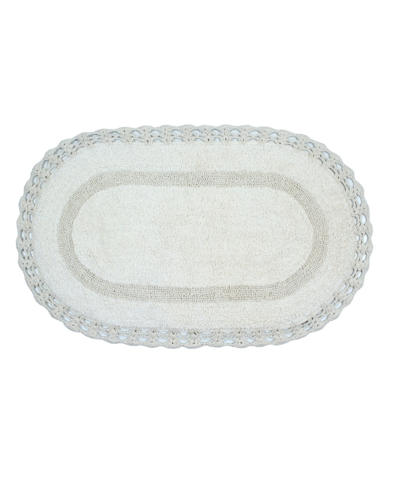 Home Weavers Hampton Crochet Reversible Bath Rug, 24" X 40" In Ivory