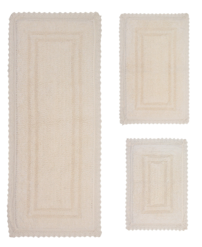 Home Weavers Opulent Reversible 3-pc. Bathmat Set In Ivory