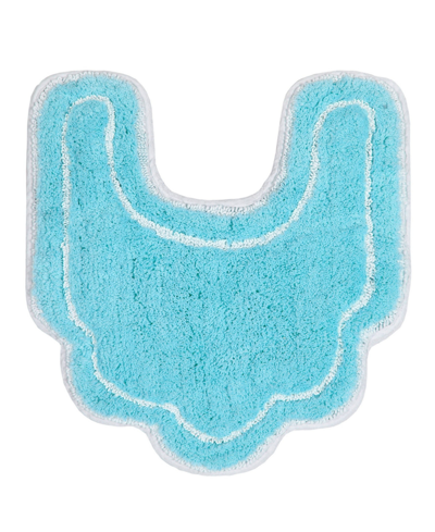 Home Weavers Allure Bathroom U-shape Contour Toilet Rug, 20" X 20" In Turquoise