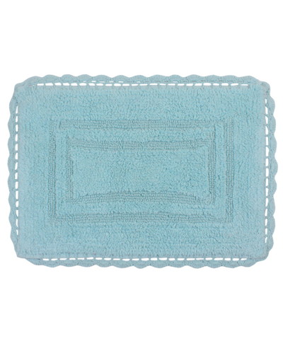 Home Weavers Casual Elegance Reversible Bath Rug, 17" X 24" In Aqua